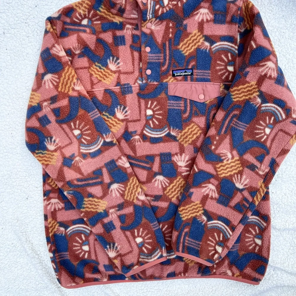 Patagonia Synchilla Snap T Fleece Pullover in Canyon Block Sisu Brown - Picture 6 of 12